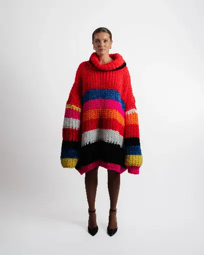 Irish Claddagh Oversized Hand Knit Dress (Pre order)
