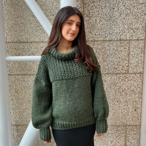 Olive Mist Hand Knit